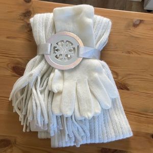 NY&C Gloves and White/Sparky Scarf